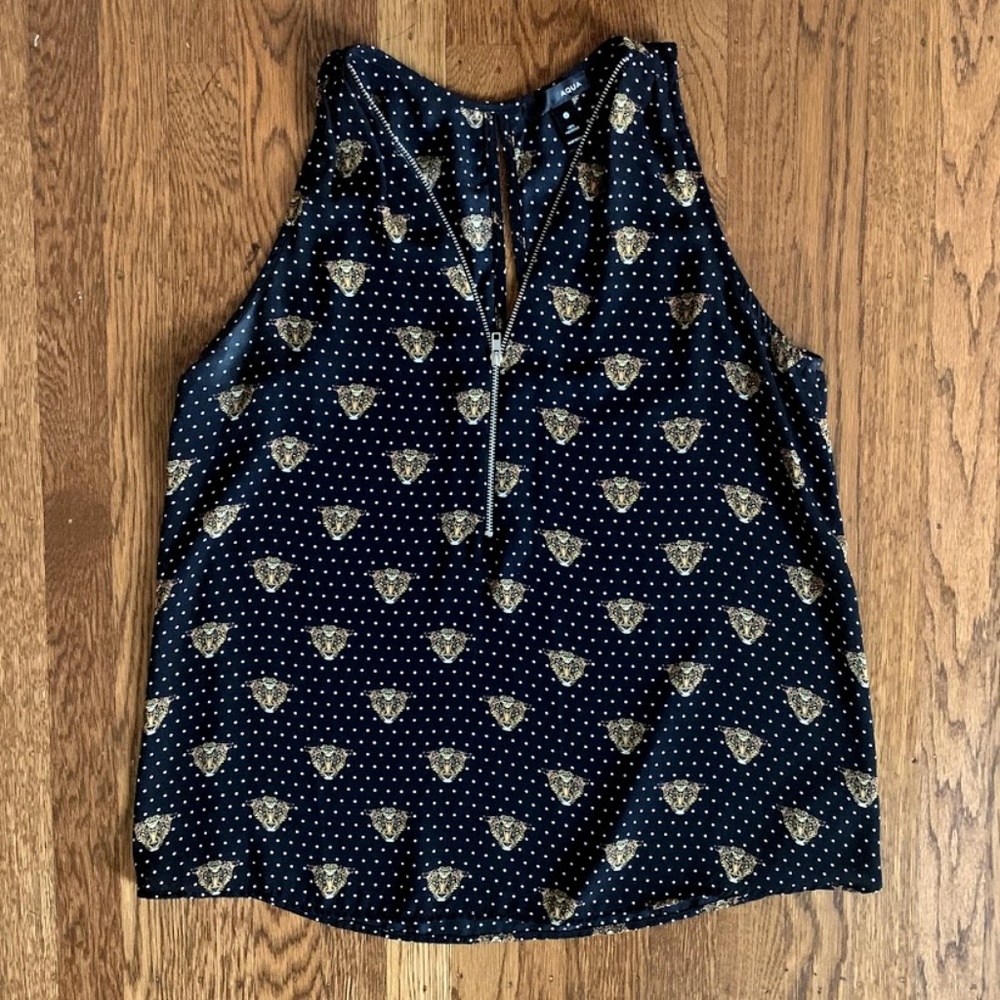 *EUC* AQUA Silky Tiger Print Tank Top - S